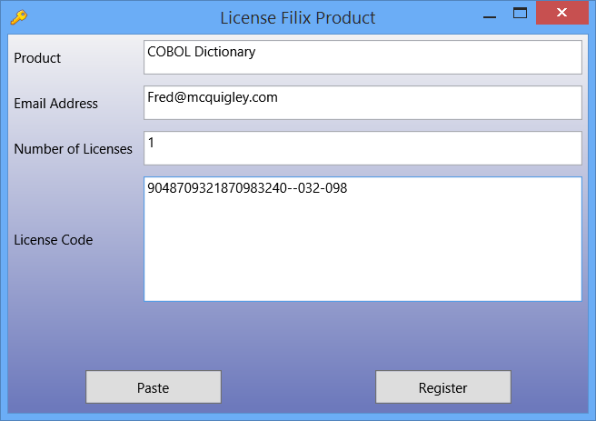 License COBOL Dictionary