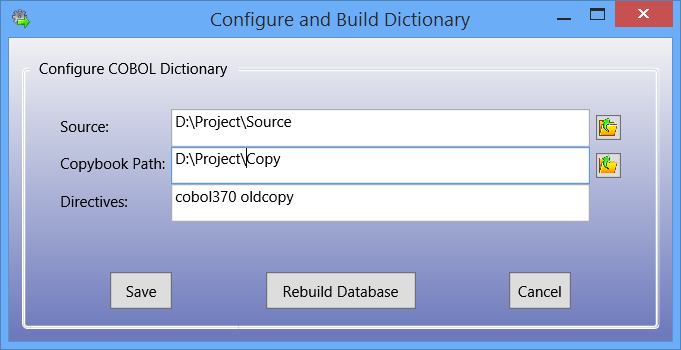 Configure and Build Dictionary